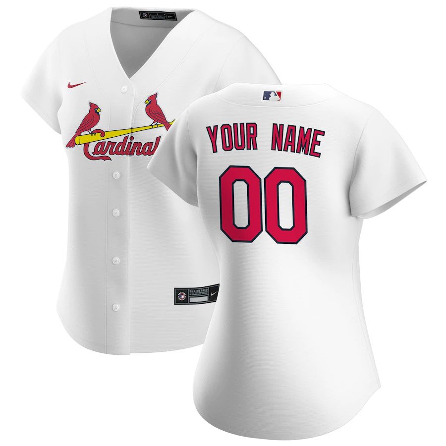 Womens St. Louis Cardinals Nike White Home Replica Custom MLB Jerseys